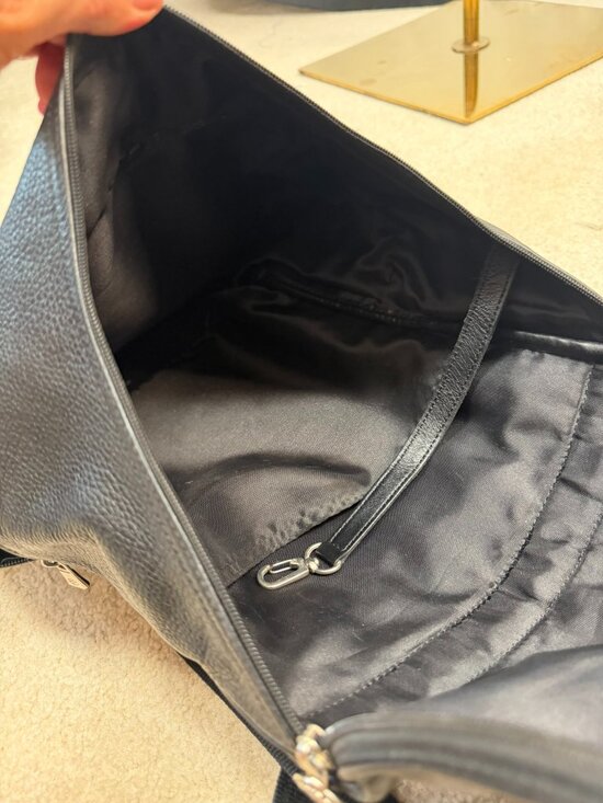 VGUC Vintage Longchamp Black Pebbled Leather Backpack EUC Large Travel Work Bag main image 5
